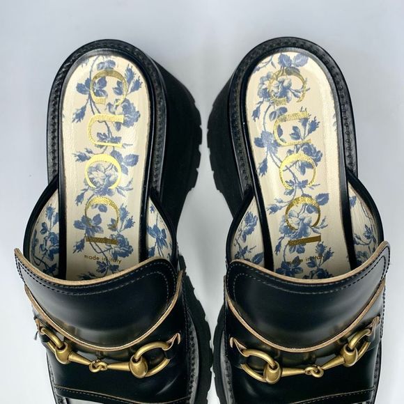 Gucci Cordovan Lux Womens Harald Horsebit Platform Slide Sandals Size 38, US 8 - Picture 4 of 12